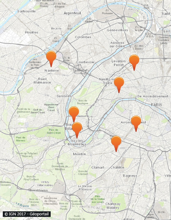 Hauts-de-Seine : Carte de nos collaborateurs pour tous travaux de ramonage