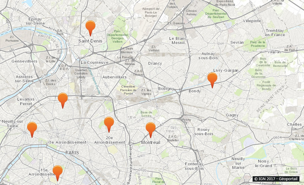Seine-Saint-Denis : Carte de nos collaborateurs pour tous travaux de ramonage